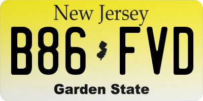 NJ license plate B86FVD