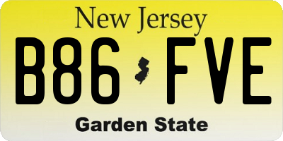 NJ license plate B86FVE