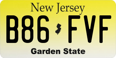 NJ license plate B86FVF