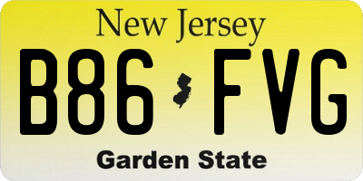 NJ license plate B86FVG
