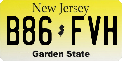 NJ license plate B86FVH