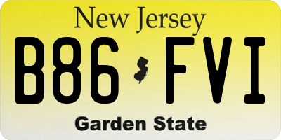 NJ license plate B86FVI