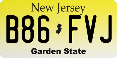 NJ license plate B86FVJ