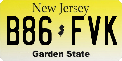 NJ license plate B86FVK