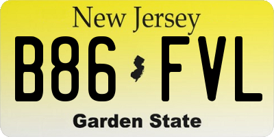 NJ license plate B86FVL