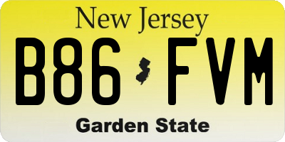 NJ license plate B86FVM