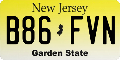NJ license plate B86FVN