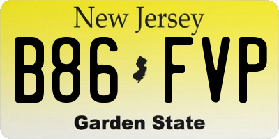 NJ license plate B86FVP