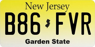 NJ license plate B86FVR