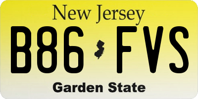 NJ license plate B86FVS
