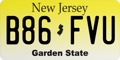 NJ license plate B86FVU