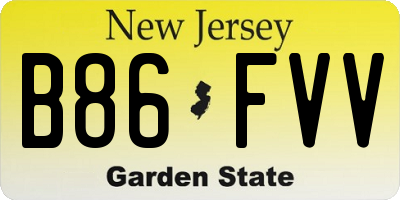 NJ license plate B86FVV
