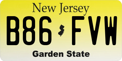 NJ license plate B86FVW