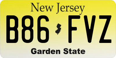 NJ license plate B86FVZ