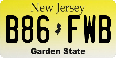 NJ license plate B86FWB