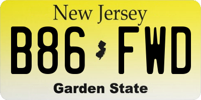 NJ license plate B86FWD