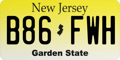 NJ license plate B86FWH