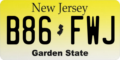 NJ license plate B86FWJ