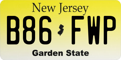 NJ license plate B86FWP
