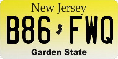 NJ license plate B86FWQ