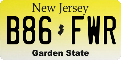 NJ license plate B86FWR