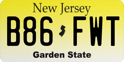 NJ license plate B86FWT