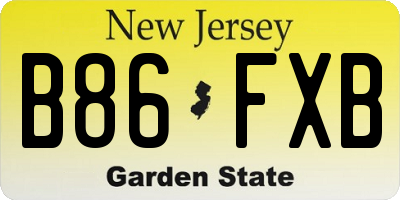 NJ license plate B86FXB
