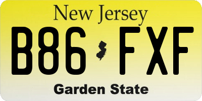 NJ license plate B86FXF