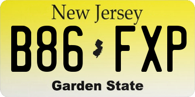 NJ license plate B86FXP