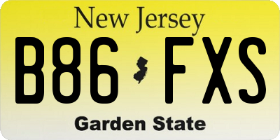 NJ license plate B86FXS