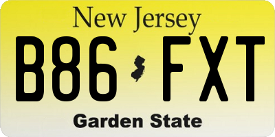 NJ license plate B86FXT