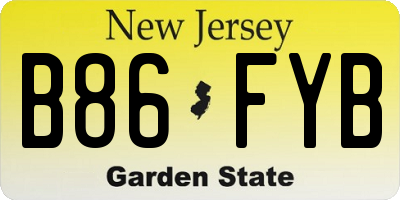 NJ license plate B86FYB