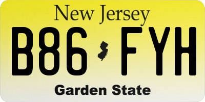 NJ license plate B86FYH