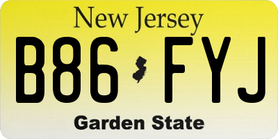 NJ license plate B86FYJ