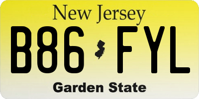 NJ license plate B86FYL