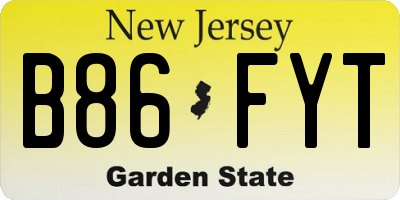 NJ license plate B86FYT