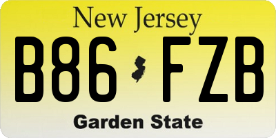 NJ license plate B86FZB