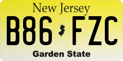 NJ license plate B86FZC