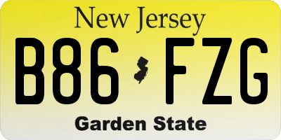 NJ license plate B86FZG