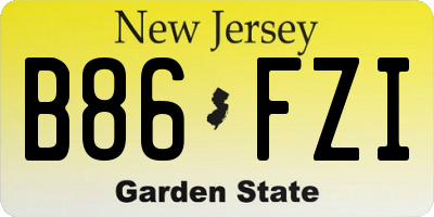 NJ license plate B86FZI
