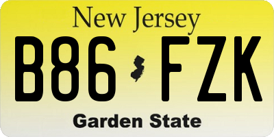 NJ license plate B86FZK