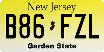 NJ license plate B86FZL