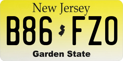 NJ license plate B86FZO
