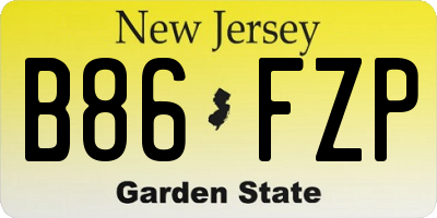 NJ license plate B86FZP