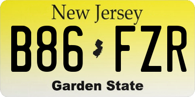 NJ license plate B86FZR