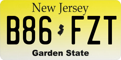 NJ license plate B86FZT