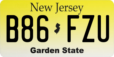 NJ license plate B86FZU