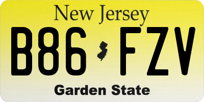 NJ license plate B86FZV
