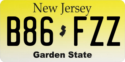 NJ license plate B86FZZ