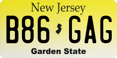 NJ license plate B86GAG